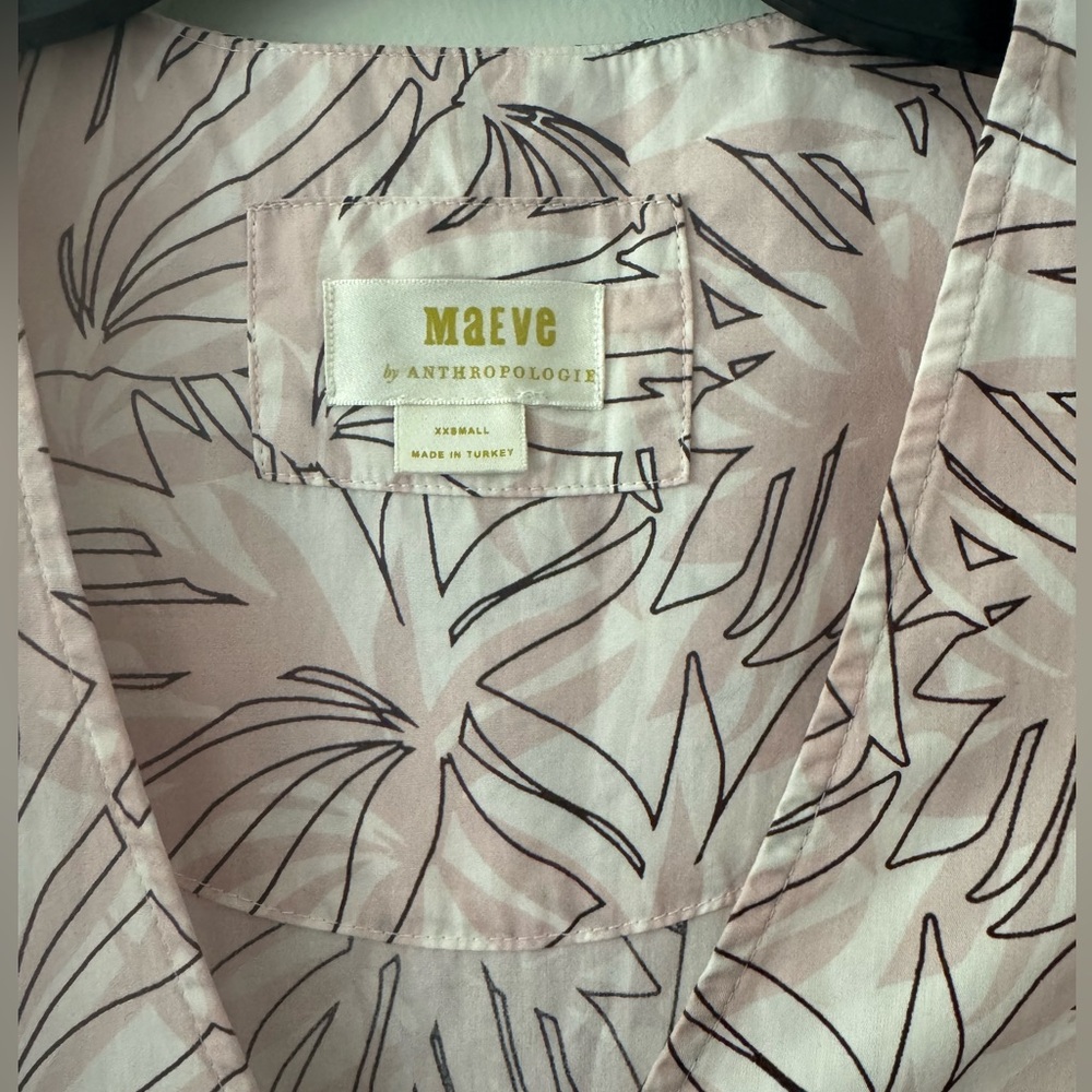 MAEVE By Anthropologie Printed Flutter-sleeve Babydoll Dress  Womens Size XXS - Picture 5 of 5